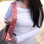 Burgundy Graffiti Hearts Bag Strap | Extra Long Crossbody Replacement Bag Strap, thumbnail 2 of 3