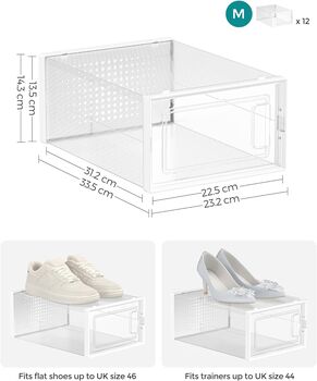 Pack Of Twelve Shoe Boxes Foldable Storage Organisers, 10 of 12