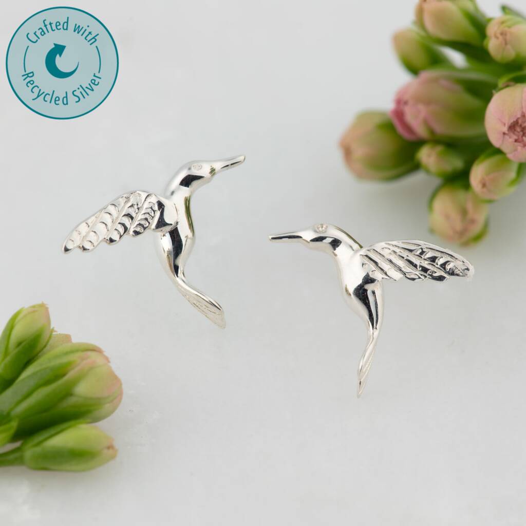 Hummingbird Stud Earrings By Lily Charmed | notonthehighstreet.com