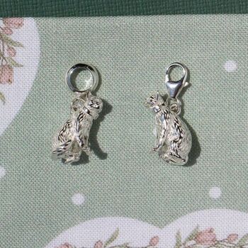 Sitting Cat Charm Sterling Silver, 2 of 4