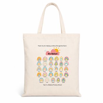 Teacher Gift Rainbow Tote Bag, 6 of 6