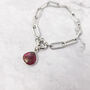 Silver Garnet January Birthstone Crystal Bracelet, thumbnail 1 of 3