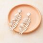 Statement Leaf Drop Earrings, thumbnail 2 of 5