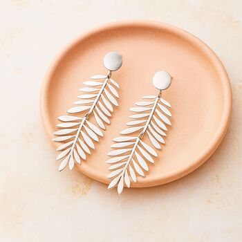 Statement Leaf Drop Earrings, 2 of 5