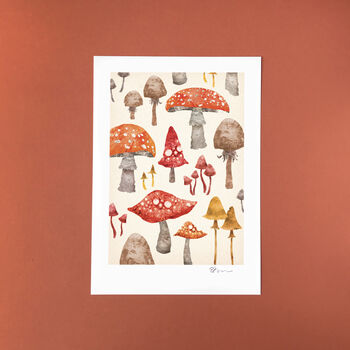Toadstool A4 Recycled Art Print, 5 of 5