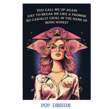 Personalised Favourite Lyrics Prints In Eight Designs, 6 of 9