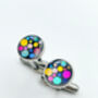 Mini Cufflinks Disco Festive Sparkly Non Tarnish Silver 10mm, thumbnail 5 of 8