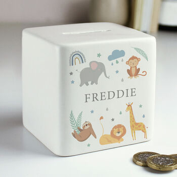 Personalised Safari Themed Money Box, 3 of 4