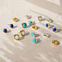 Maya Lapis Lazuli Stud Earrings Silver Or Gold Plated, thumbnail 7 of 11