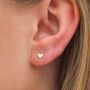 4mm Gold Plated Sterling Silver Heart Stud Earrings, thumbnail 1 of 7