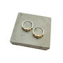 Sterling Silver Hoops With Five 9ct Solid Gold Beads, thumbnail 2 of 3