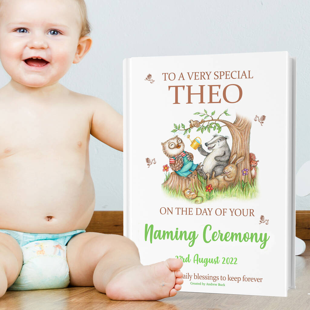 Personalised Baby Naming Day Gift Book Of Blessings, 1 of 12