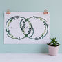 Personalised Wedding And Anniversary Wreath Print, thumbnail 7 of 11