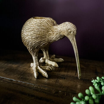 Kiwi Bird Gold Tealight Holder, 2 of 4