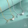 Sterling Silver Natural Freshwater Pearl Wave Pendant Necklace, thumbnail 5 of 11