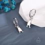 Sterling Silver Blue Footed Boobie Huggie Hoop Earrings, thumbnail 3 of 11
