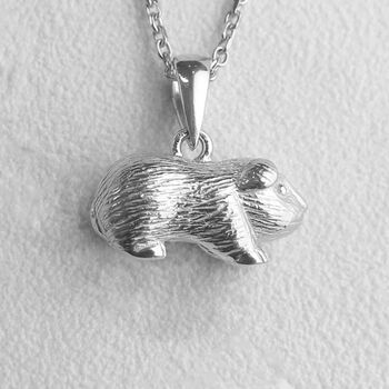 Baby Guinea Pig Necklace In Sterling Silver, 2 of 12
