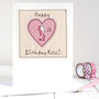 Personalised Heart 1st Birthday Card For Girls, thumbnail 1 of 12