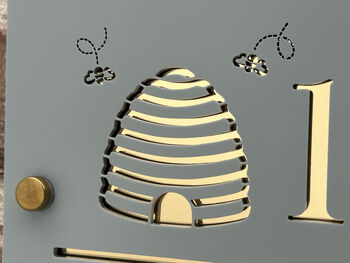 Personalised Bee Hive Design House Acrylic Number Sign, 2 of 3
