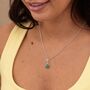 Sterling Silver Turquoise Eye Resin Disc Charm Necklace, thumbnail 1 of 5