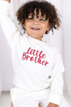 Christmas Big/Little Sibling Embroidered Sweatshirt Jumper Brother And Sister Available, 9 of 12