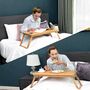 Adjustable Bamboo Laptop Desk With Tilting Surface, thumbnail 4 of 5