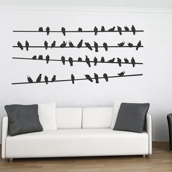 birds on a line wall stickers by the binary box | notonthehighstreet.com