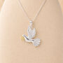 Personalised Sterling Silver Dove Pendant With Gold Olive Branch, thumbnail 3 of 12