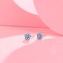 Blue Opal Flower Stud Earrings Sterling Silver, thumbnail 4 of 12