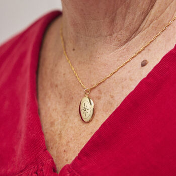 Personalised Photograph Oval Star Locket Necklace, 5 of 5