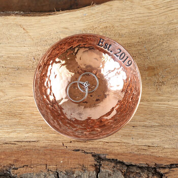 7th Anniversary Small Hammered Copper Ring Bowl, 6 of 9