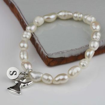 Personalised Children's Pearl And Angel Bracelet, 2 of 4