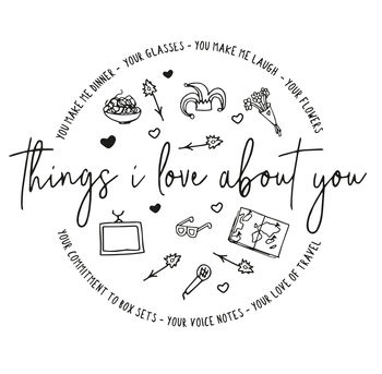 Bespoke Things I Love About You Print Unframed, 4 of 9