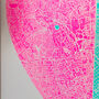 Two Location Risograph Heart Map Print, thumbnail 4 of 7