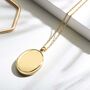 Large Personalised 18 K Gold Plated Oval Locket, thumbnail 1 of 11