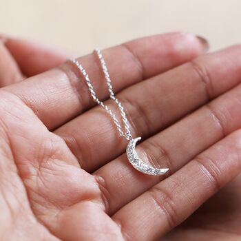 Crystal Crescent Moon Necklace, 10 of 12