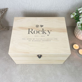 Personalised Sketch Pet Memorial Keepsake Box, 6 of 12
