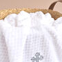 Personalised White Honeycomb Blanket For Christening, thumbnail 2 of 8