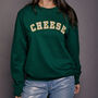 Cheese Varsity Slogan Christmas Sweatshirt, thumbnail 3 of 8