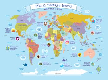 Me And Daddy Map Wall Sticker, 5 of 6