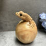 Hand Carved Wooden Gecko On Egg Ornament Figurine Gift, thumbnail 5 of 12