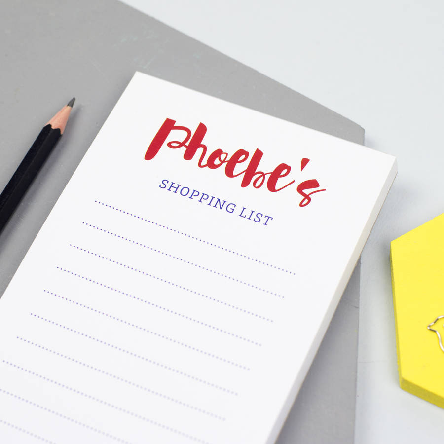 Personalised Script Shopping List Notepad By XOXO