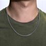 Mens 3mm Steel Silver Cuban Chain Necklace For Men, thumbnail 7 of 10