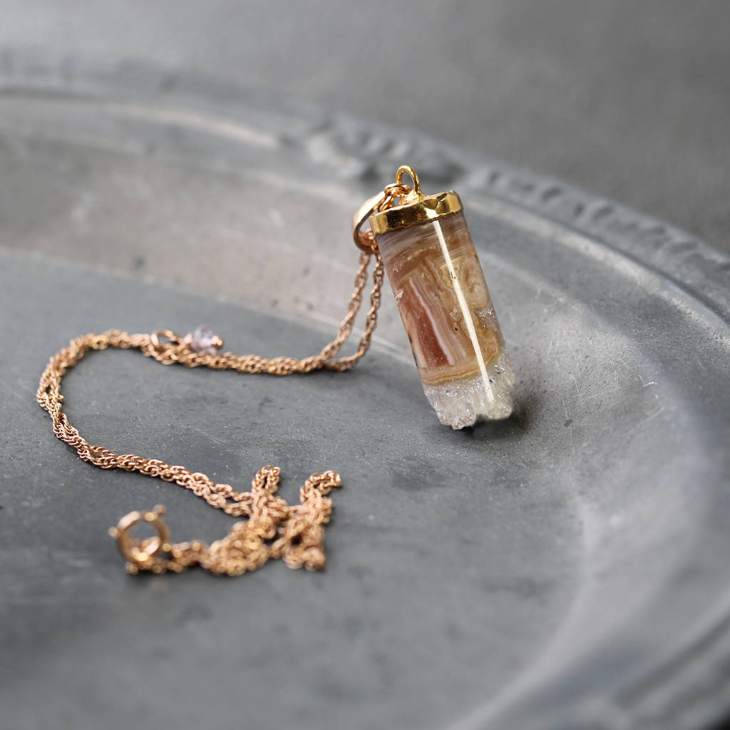 Amethyst Jasper Cylinder Necklace, 1 of 12