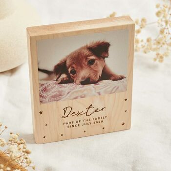 Personalised Wooden Photo Block With Engraved Name, 3 of 6