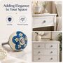 Blue Floral Round Shaped Ceramic Cabinet Knob, thumbnail 8 of 8