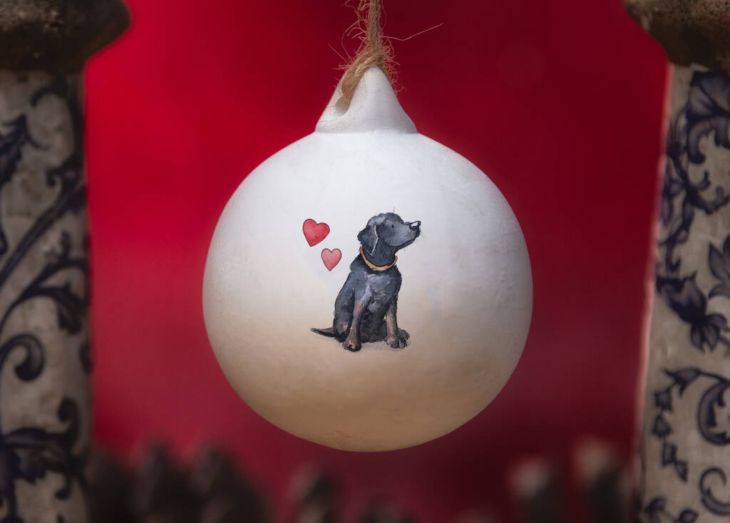 Labrador Ceramic Round Bauble, 1 of 3