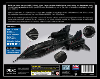 Make Your Own Blackbird Mach Three Spy Plane Metail Construction Set, 8 of 10