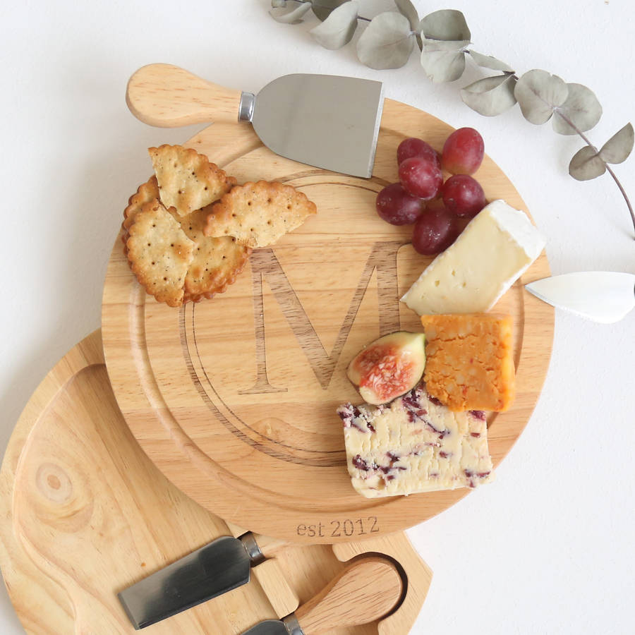 Monogram Cheeseboard And Knife Set By My 1st Years