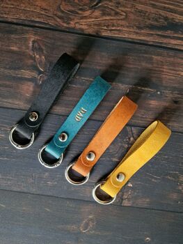 Personalised Clasp Leather Keychain Gift, 3 of 6
